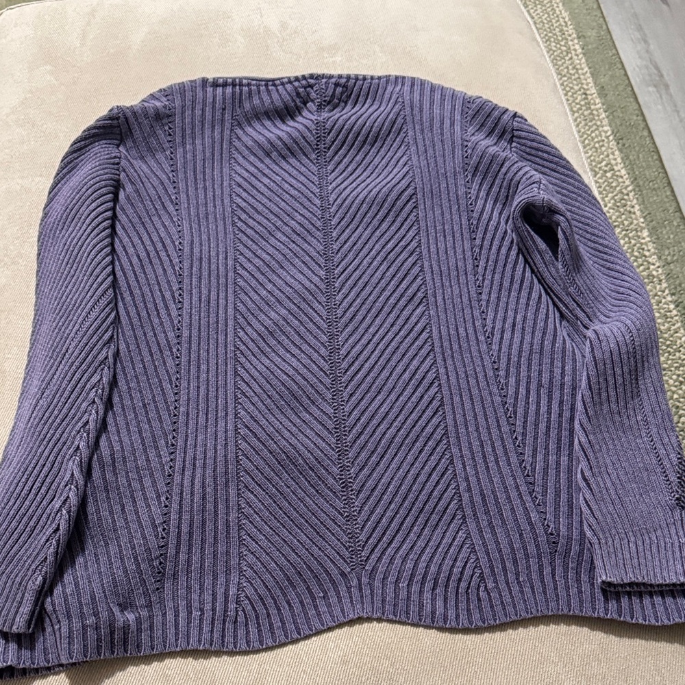 Cozy Lavender Ribbed Cardigan - Picture 2 of 2